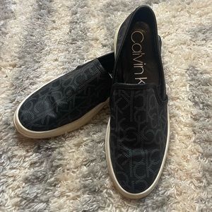 Calvin Klein Black Slip On Sneakers Size 7.5